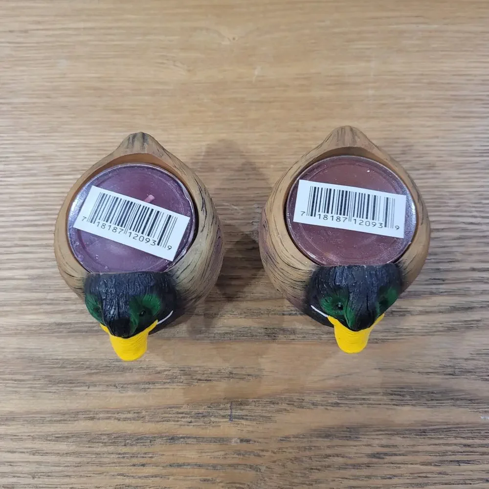 Mallard Duck Tealight Candle Holder Resin Molded Adam's Apple Dst. L.P. Rare 2pk